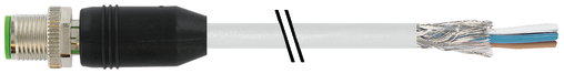 M12 St. 0° A-kod. freies Ltg-ende geschirmt PUR 4x0.34 geschirmt gr 1,5m