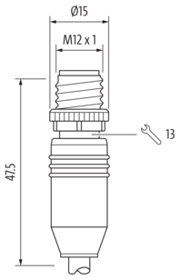 M12 St. 0° A-kod. freies Ltg-ende geschirmt PUR 4x0.34 geschirmt gr 1,5m – Bild 2