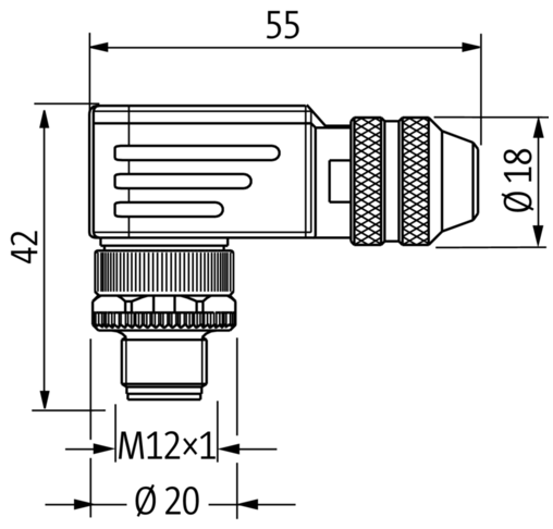 M12 St. 90° D-kod. Schraubklemmanschluss 4-pol., max. 0,75mm², 6 - 8mm, geschirmt – Bild 2
