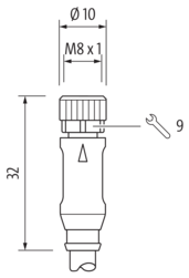 M12 St. 0° / M8 Bu. 0° A-kod. LED PUR 3x0.25 sw UL/CSA+robot+schleppk. 5m – Bild 2
