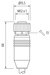 M12 St. 0° / M12 Bu. 0° A-kod. PUR 8x0.25 gr UL/CSA+schleppk. 4m – Bild 2