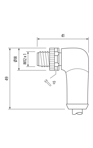 M12 Power St. 90° / Bu. 90° L-kod. PUR 5x1.5 gr UL/CSA+schleppk. 3m – Bild 3